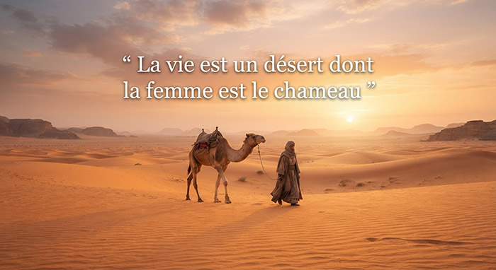 La vie est un désert dont la femme est le chameau.