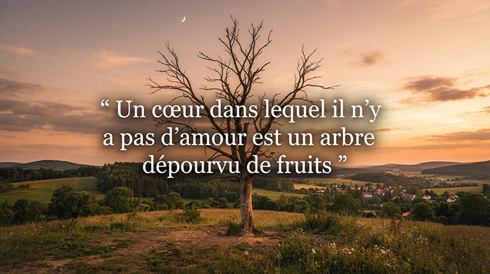 Un cœur dans lequel il n'y a pas d'amour est un arbre dépourvu de fruits