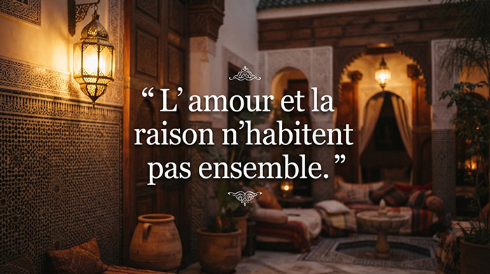 L'amour et la raison n'habitent pas ensemble.