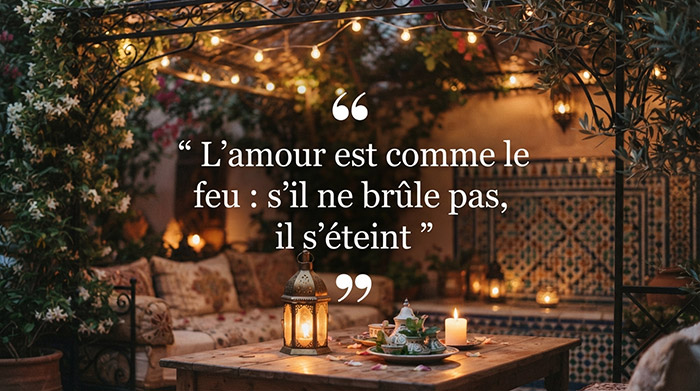 L'amour est comme le feu : s'il ne brûle pas, il s'éteint.